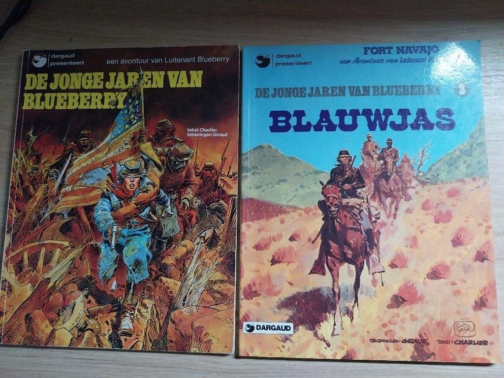 lot van 2 strips de jonge jaren van Blueberry, Meerdere stripboeken, Ophalen of Verzenden, Gelezen, Charlier; Giraud
