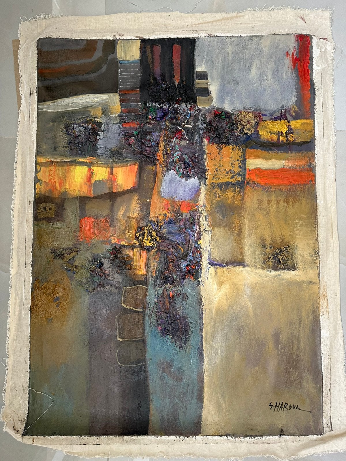 Ruines intérieures | Peinture à l'huile sur toile | Abstrait, Antiquités & Art, Envoi