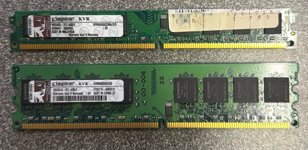 Kingston DDR2 4GB Kit (2x2GB) 800MHz Desktop RAM, Computers en Software, Ophalen of Verzenden, Zo goed als nieuw, DDR2, Desktop