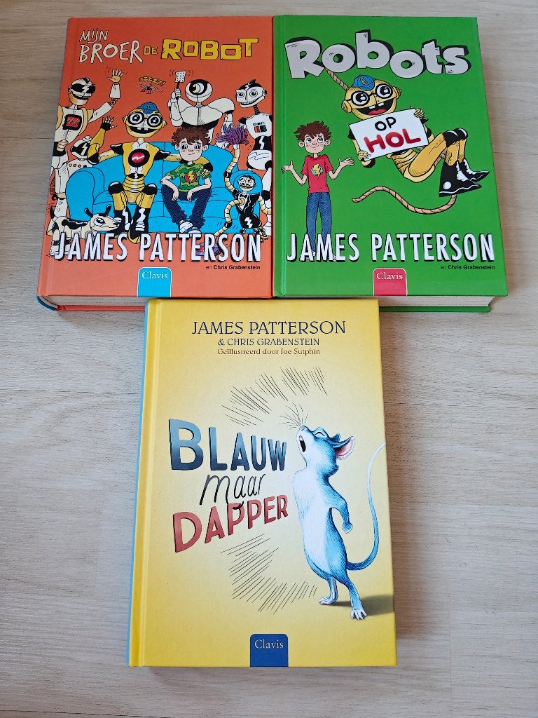 3 x Jeugdboeken James Patterson Robot, Enlèvement ou Envoi, Comme neuf, James Patterson; Chris Grabenstein