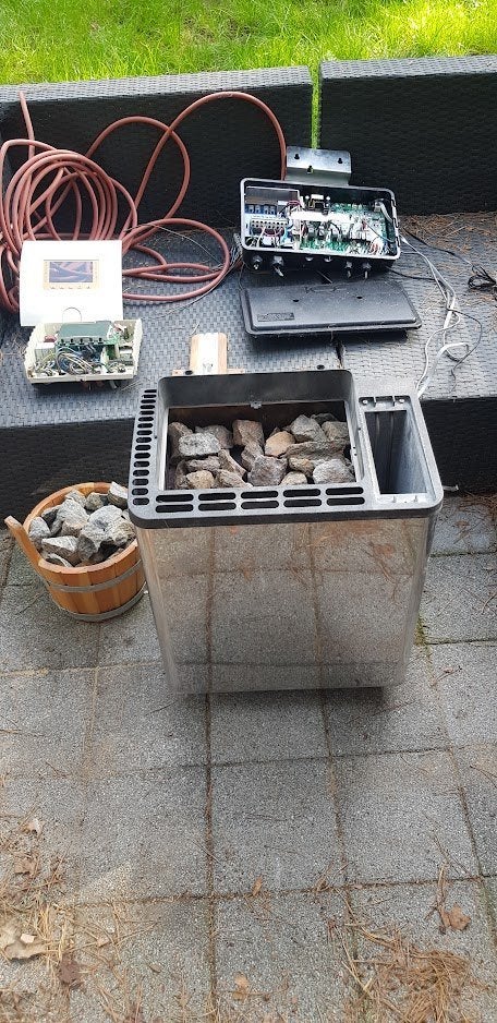 saunakachel 7.5 kw en sturing, Sports & Fitness, Enlèvement, Utilisé, Pièces