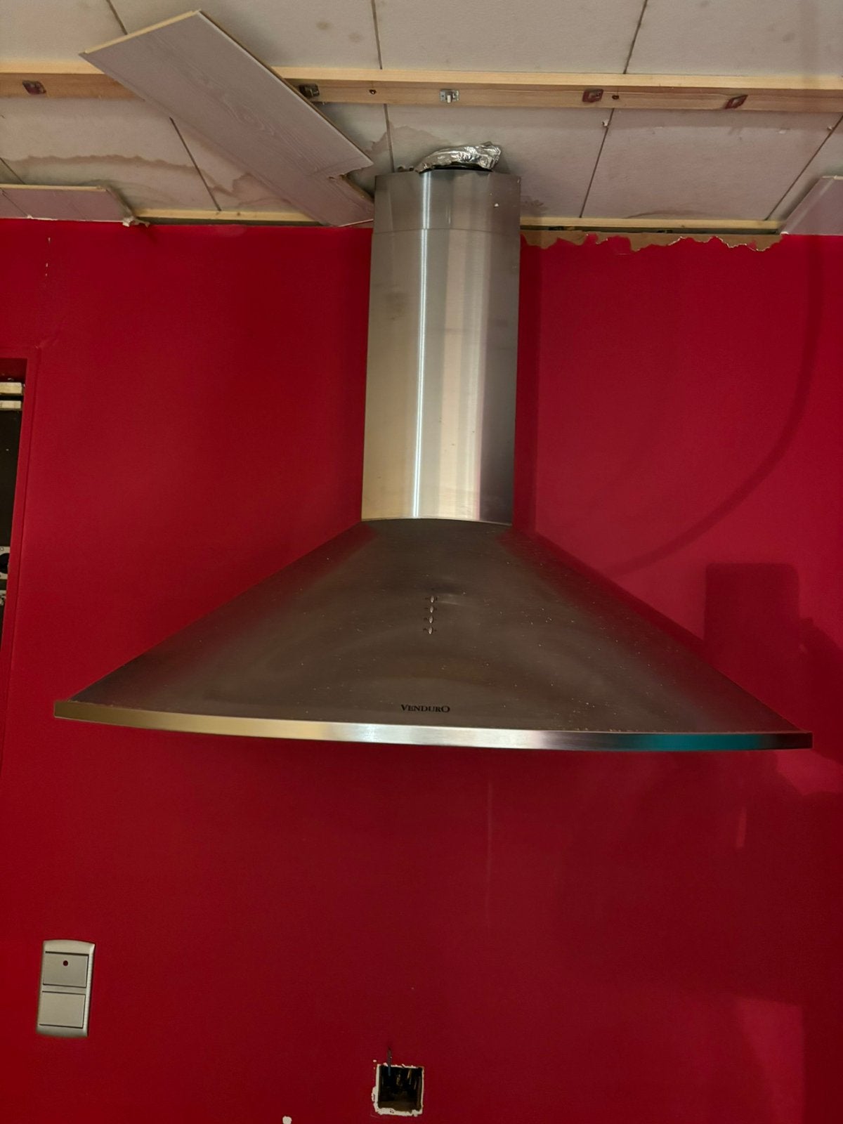 Te koop dampkap Venduro, Elektronische apparatuur, Ophalen, Gebruikt, Wandschouwkap, 800 m³ per uur of meer