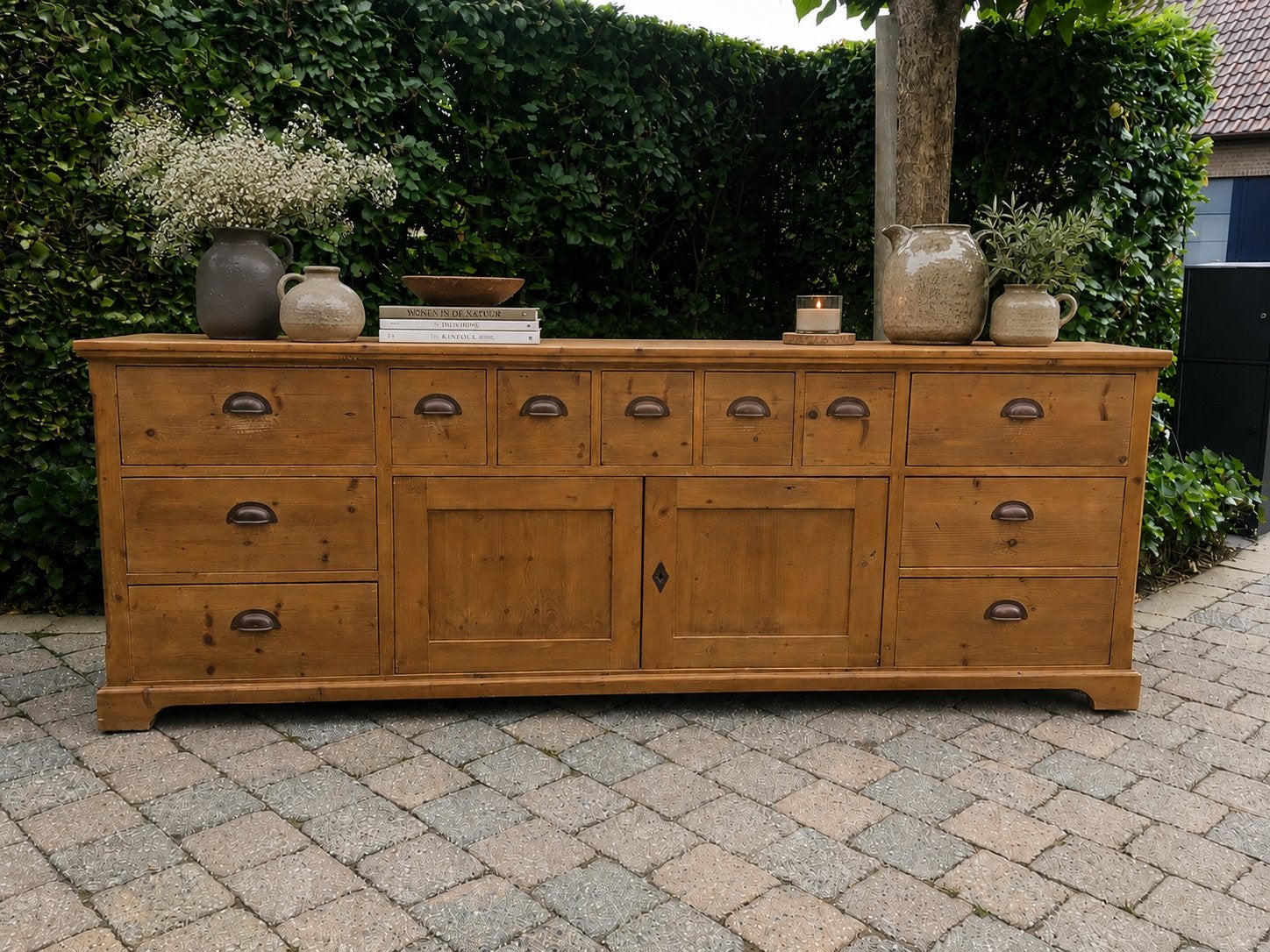 XXL-landelijke Oud Grenen dressoir …Prachtkoop!, Antiek en Kunst, Curiosa en Brocante, Ophalen
