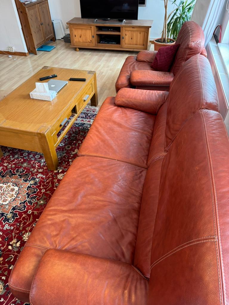 Buffalo leather sofa 3x2x1, Huis en Inrichting, Ophalen of Verzenden, Zo goed als nieuw