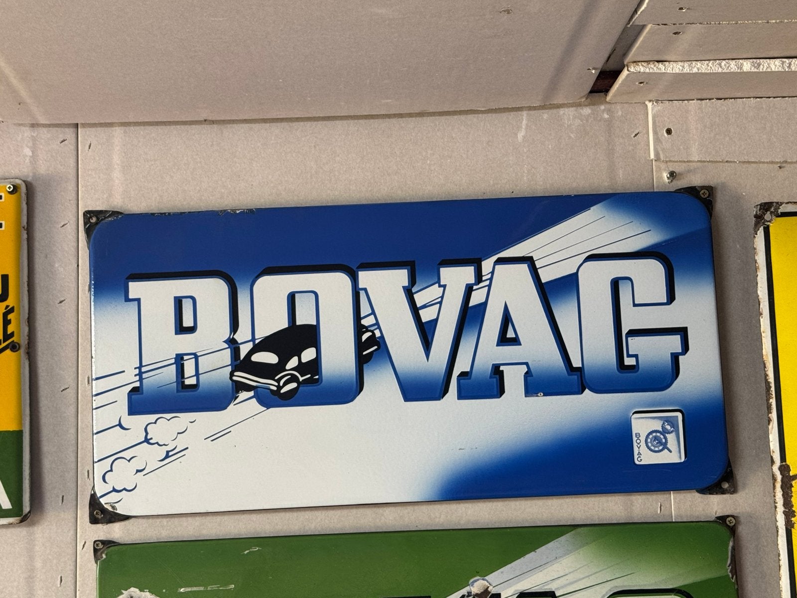 BOVAG Auto emaille reclamebord, Ophalen of Verzenden, Gebruikt, Reclamebord