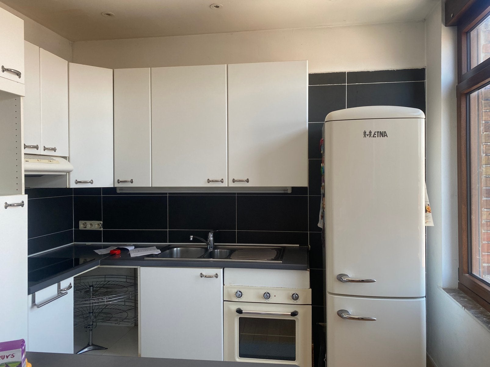 Meubles cusine à donner, Ophalen, Gebruikt, Wit, Enkelwandige keuken