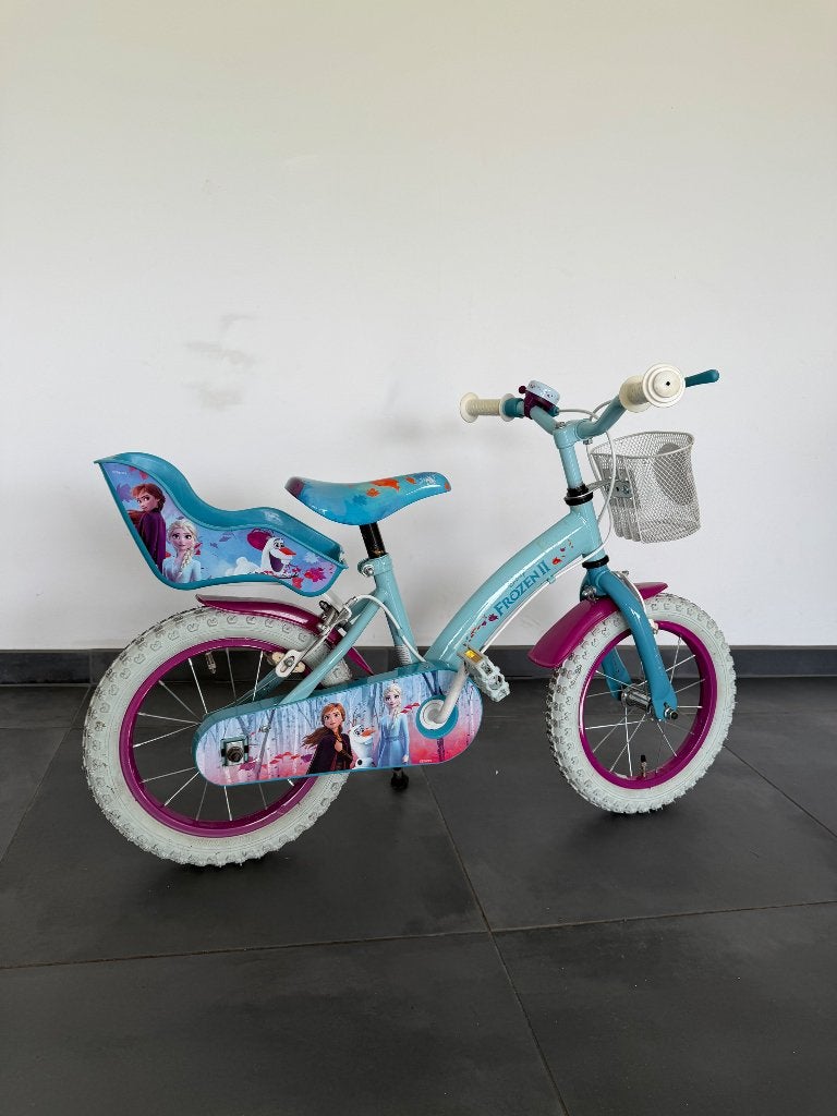 Kinderfiets Frozen 14 inch, Fietsen en Brommers, Ophalen, Velgrem, 14 inch of minder, Zo goed als nieuw