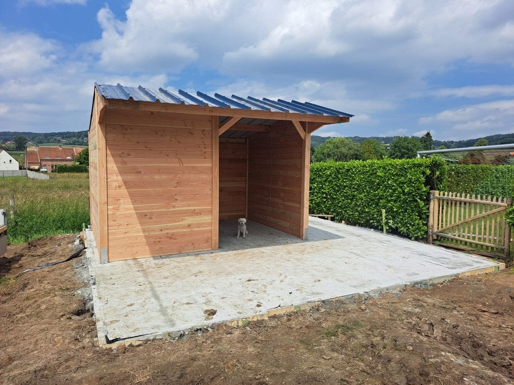 Schuilhok 3x4m met voorwand  // Op Voorraad //, Weidegang, 2 of 3 paarden of pony's