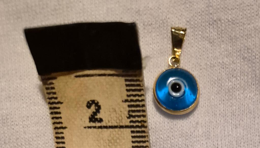 boze oog hanger van 14 kt goud, Nieuw, Ophalen of Verzenden, Kruis of Symbool, Goud