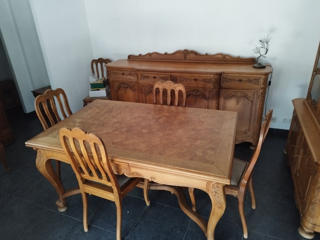 Salle à manger en chêne, Ophalen, Zo goed als nieuw, 4 tot 6 stoelen
