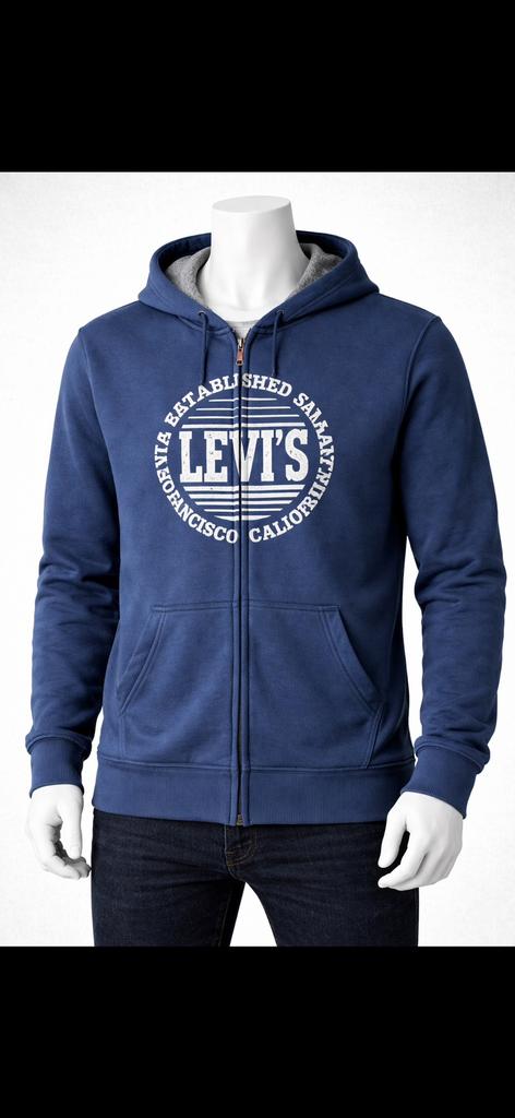 Sweat LEVIS T170-176 À capuche Tirette Bleu  Très bon état, Enlèvement ou Envoi, Comme neuf, Bleu