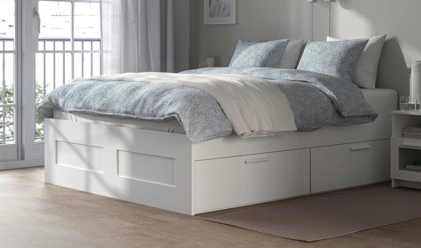 Grand lit IKEA BRIMNES 180/200, Queen size, Enlèvement, Utilisé, 180 cm