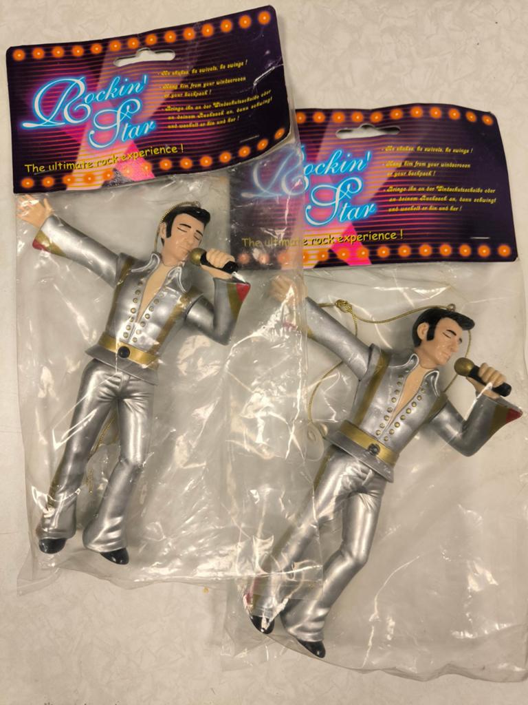 Dansende "Wackel-Elvis" spiegel figuur/ornament 2 stuks, Hobby en Vrije tijd, Modelbouw | Figuren en Diorama's, Nieuw, Figuur of Figuren