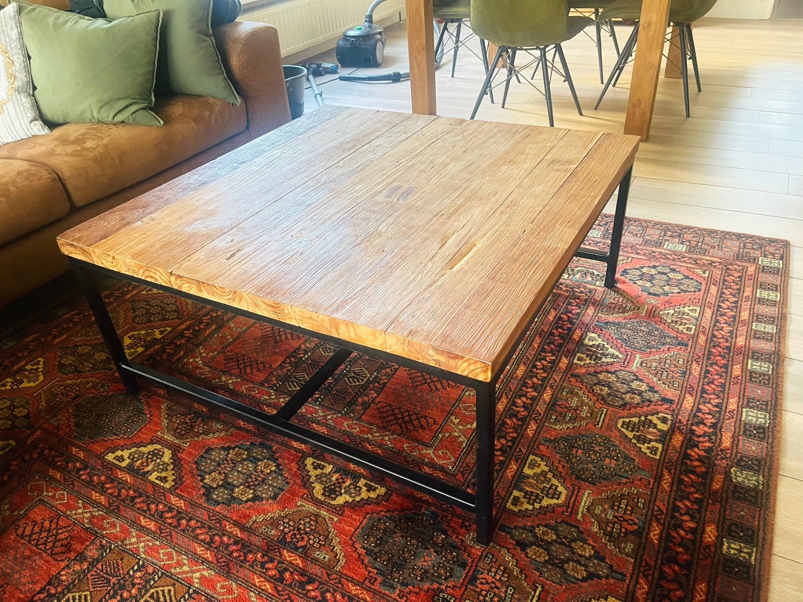 Salontafel teak, Huis en Inrichting, Ophalen, 50 tot 100 cm, 50 tot 100 cm, Zo goed als nieuw