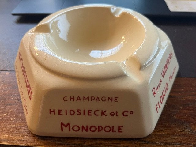 Vintage Reclame asbak diverse merken (Heidsieck), Ophalen, Asbak