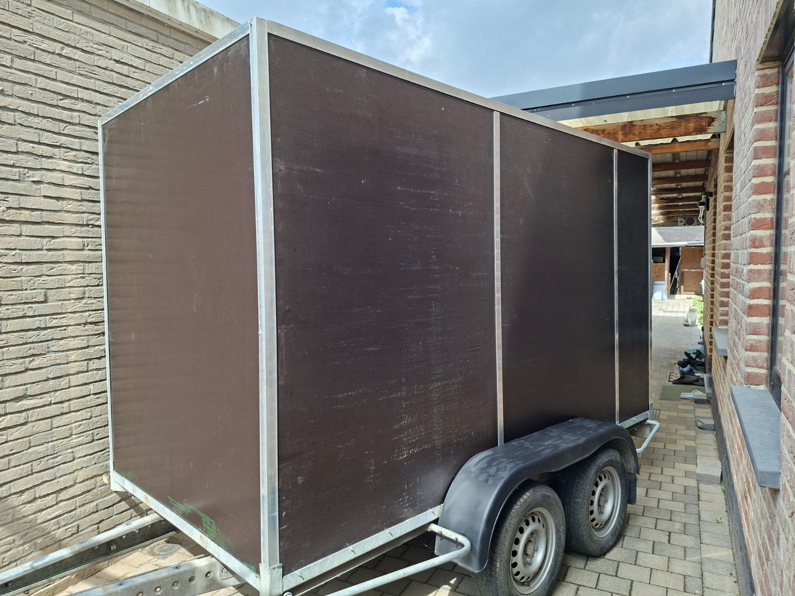 Geremde aanhängwagen 300x180x150 cm, Ophalen