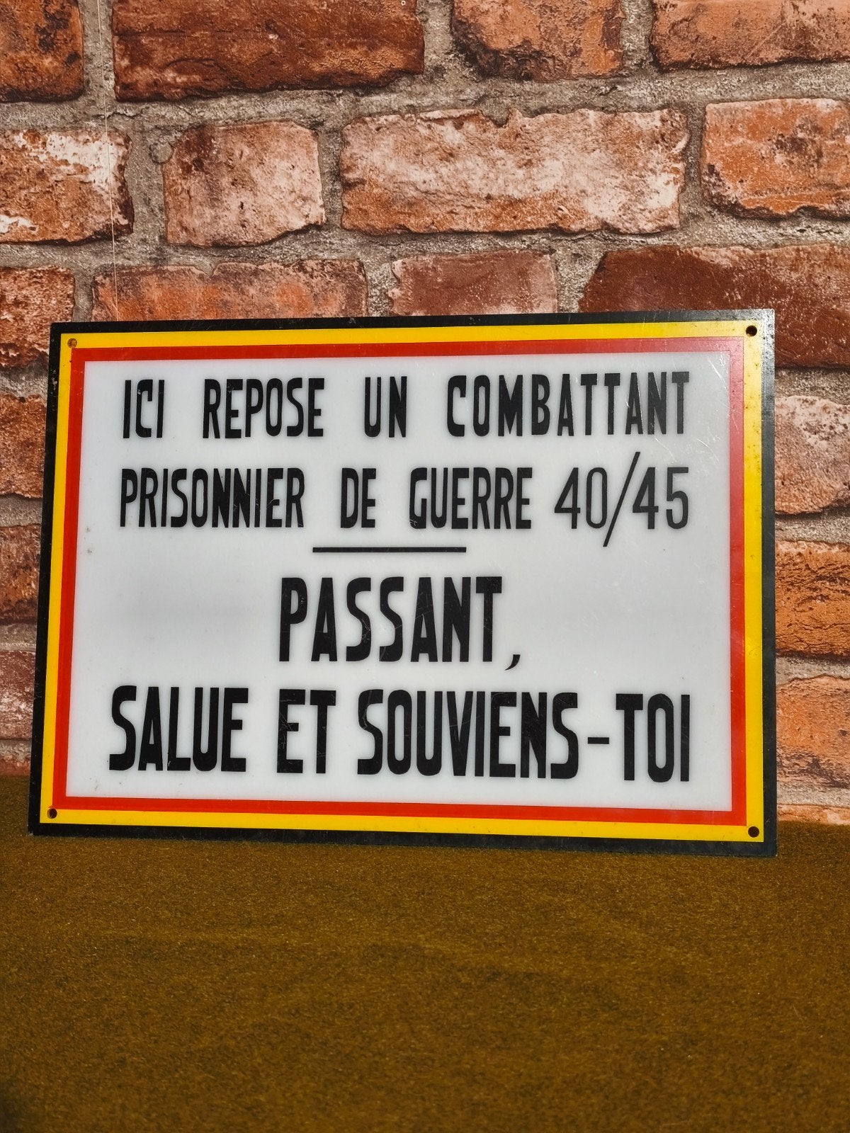 plaque plastique de tombe WW2 ancien combattant, Enlèvement ou Envoi