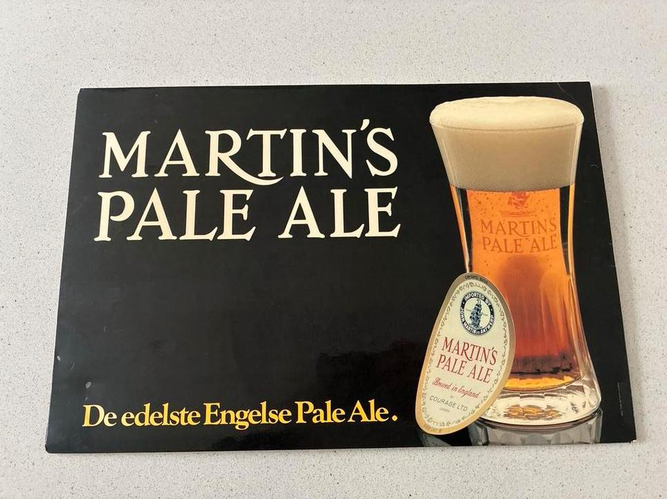 Kartonnen reclame Martin’s Pale Ale, Verzamelen, Biermerken, Ophalen, Gebruikt, Reclamebord, Plaat of Schild