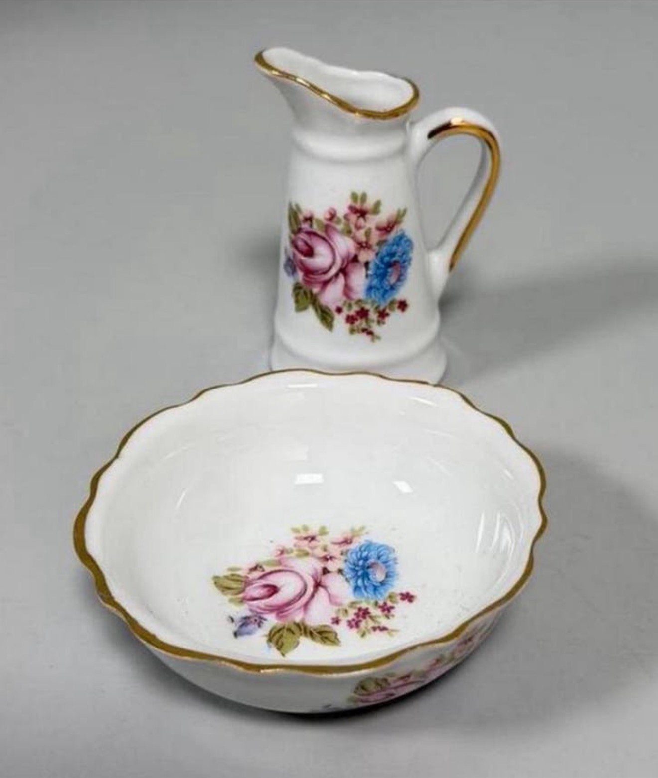 Pot à lait bol en or 24 carats P. Limoges porcelaine royale, Enlèvement ou Envoi