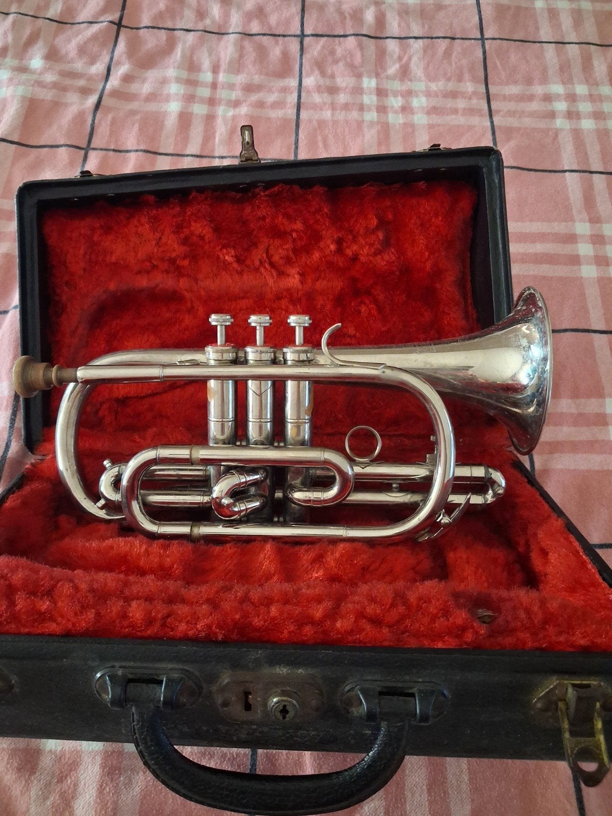 Cornet, Enlèvement, Utilisé, Cuivre, Avec valise ou sac