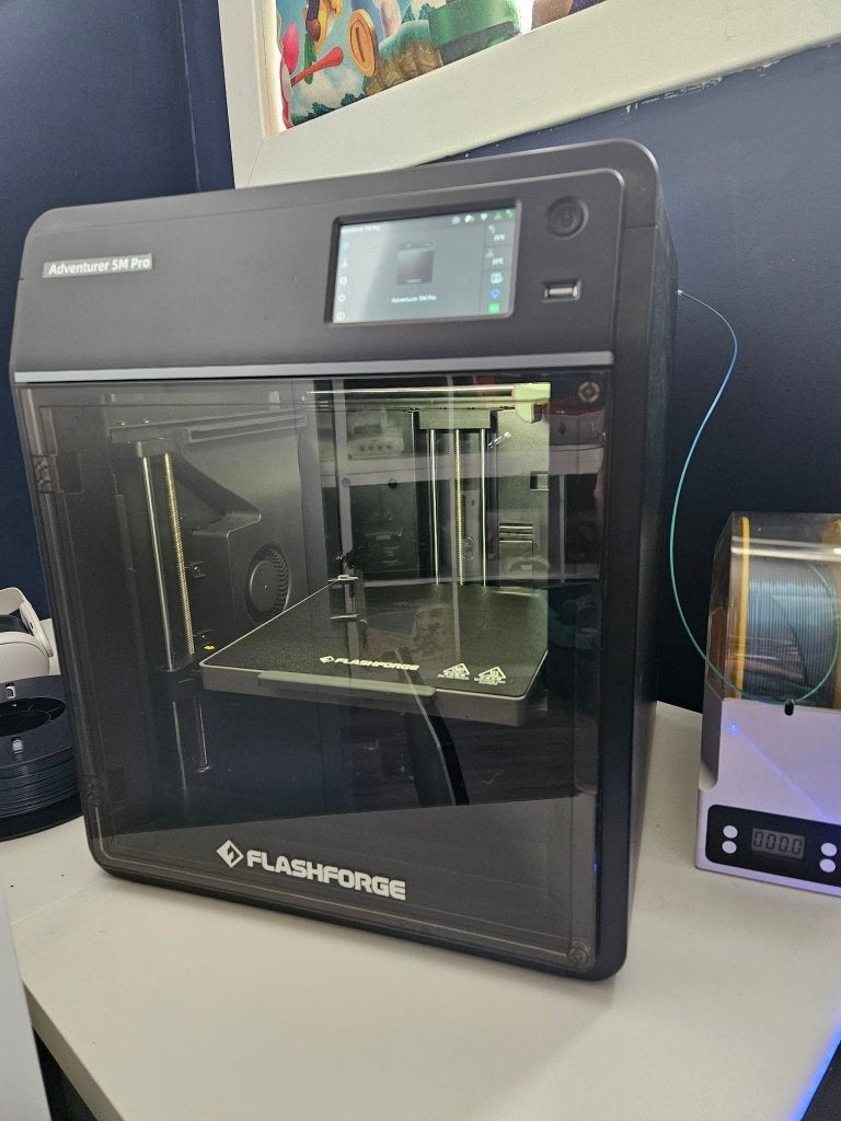 Flashforge 5M Pro 3D printer + filament droger/weger, Wi-Fi intégré, Comme neuf, Enlèvement, Filament