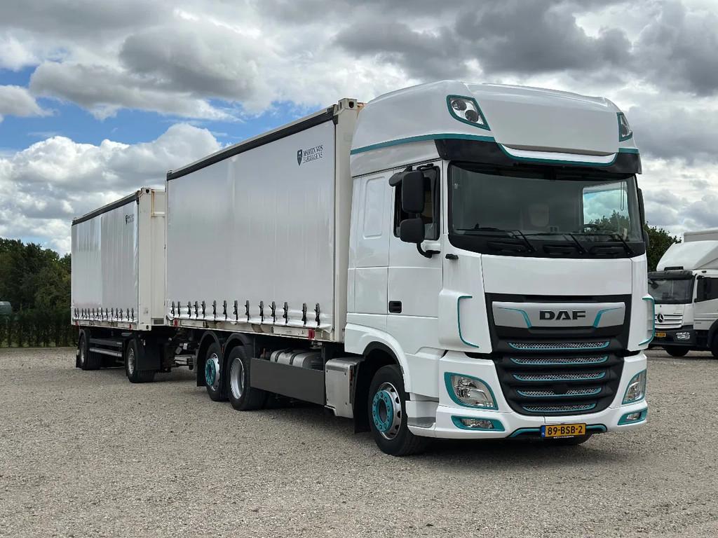 DAF XF 480 XF 480 EURO6 COMPLEET MET AANHANGER, LAADKLEP EN, Auto's, Vrachtwagens, Euro 6, Diesel, DAF, Te koop
