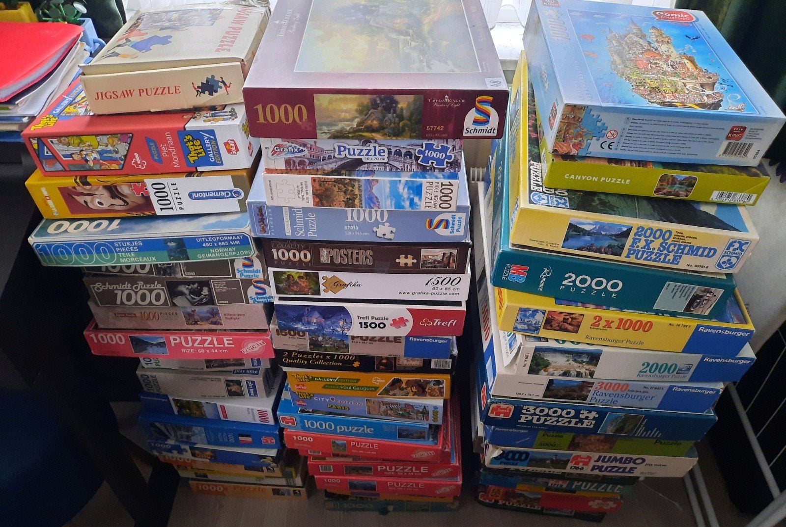 54 puzzels, Ophalen, Meer dan 1500 stukjes, Gebruikt, Legpuzzel