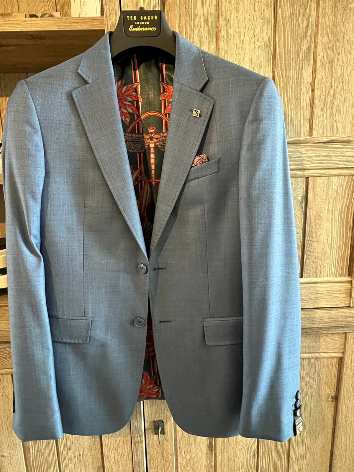 3-Delig Kostuum Ted Baker (Nieuw) - Blauw - Maat 46, Enlèvement ou Envoi, Neuf, Taille 48/50 (M), Bleu