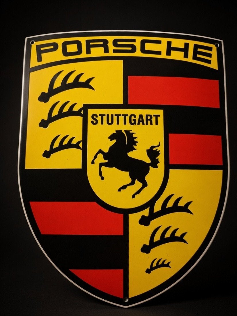 Plaque émaillée Porsche, Enlèvement ou Envoi, Comme neuf, Panneau publicitaire