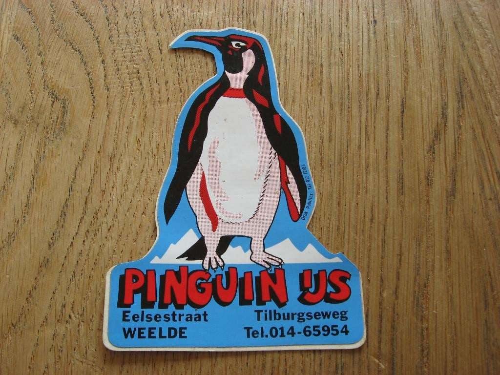 Pinguin ijs Weelde Vintage Sticker, Verzamelen, Ophalen of Verzenden, Nieuw, Overige typen