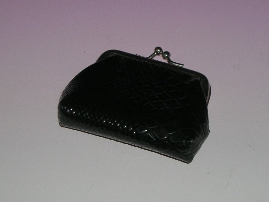 Vintage geldbeugel, Handtassen en Accessoires, Portemonnees, Ophalen, Zo goed als nieuw, Zwart, Met knipsluiting