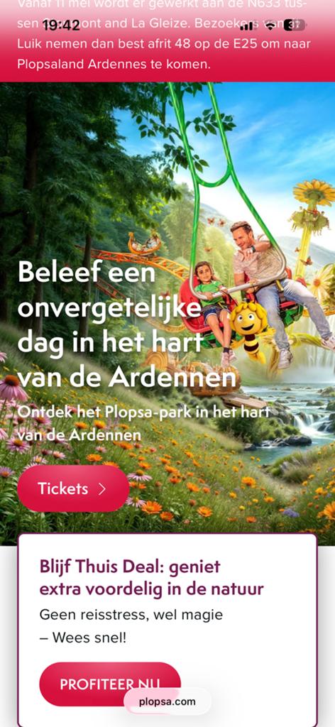 Tickets plopsa ardennen, Drie personen of meer, Ticket of Toegangskaart