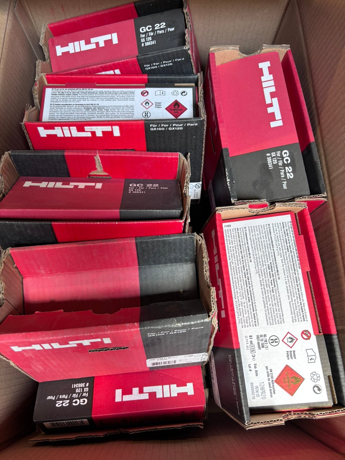 Partij Hilti gc22 gas patronen en nagels voor de gx120, Enlèvement, Comme neuf