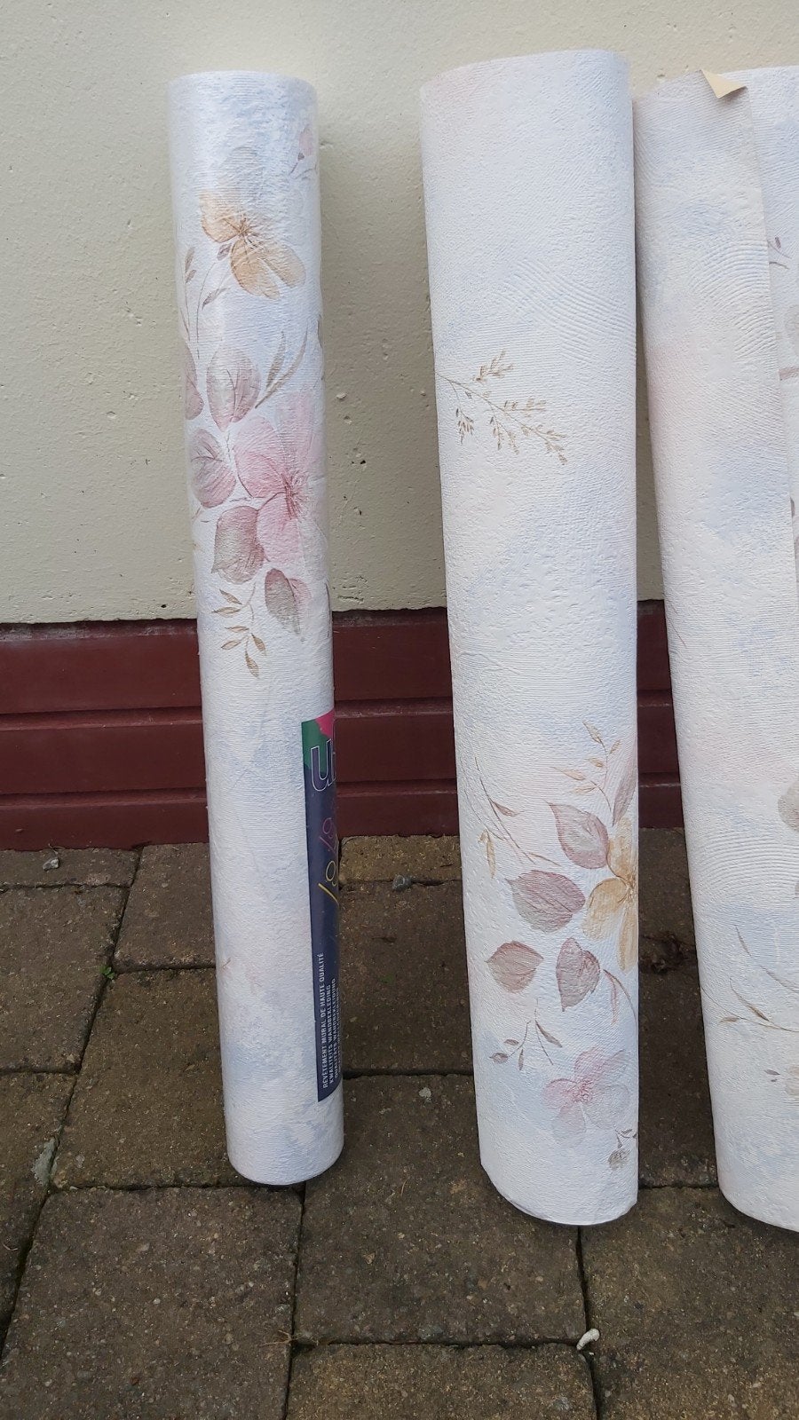 1 rol behang, Ophalen of Verzenden, 10 tot 25 m², Wit, Fleurs