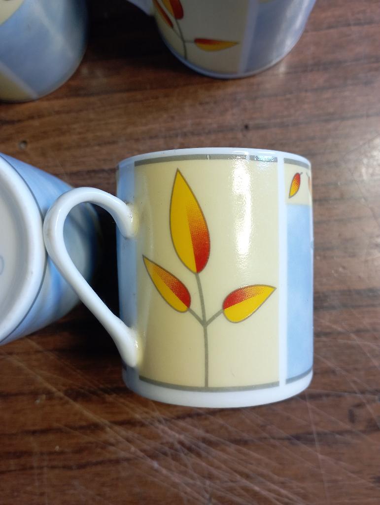 6 tasses + 6 assiettes à café Chriss G.Collection porcelaine, Enlèvement, Comme neuf, Porcelaine, Tasse et/ou soucoupe