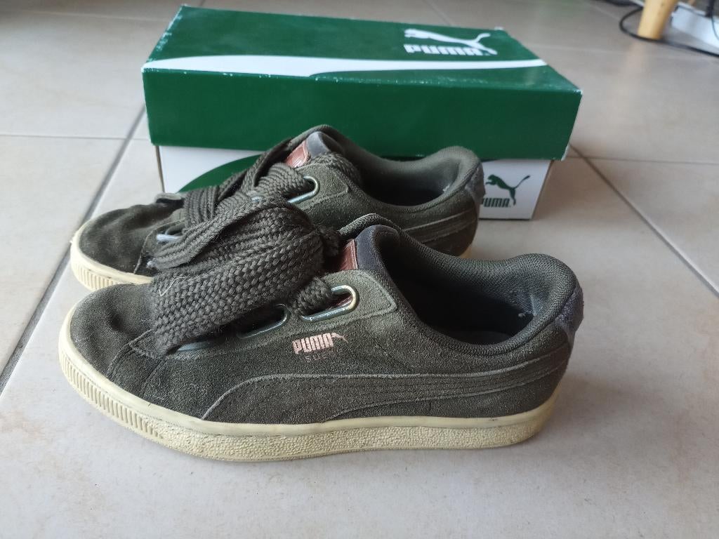 PUMA basket sneakers khaki groen, Puma, Ophalen of Verzenden, Sneakers, Groen
