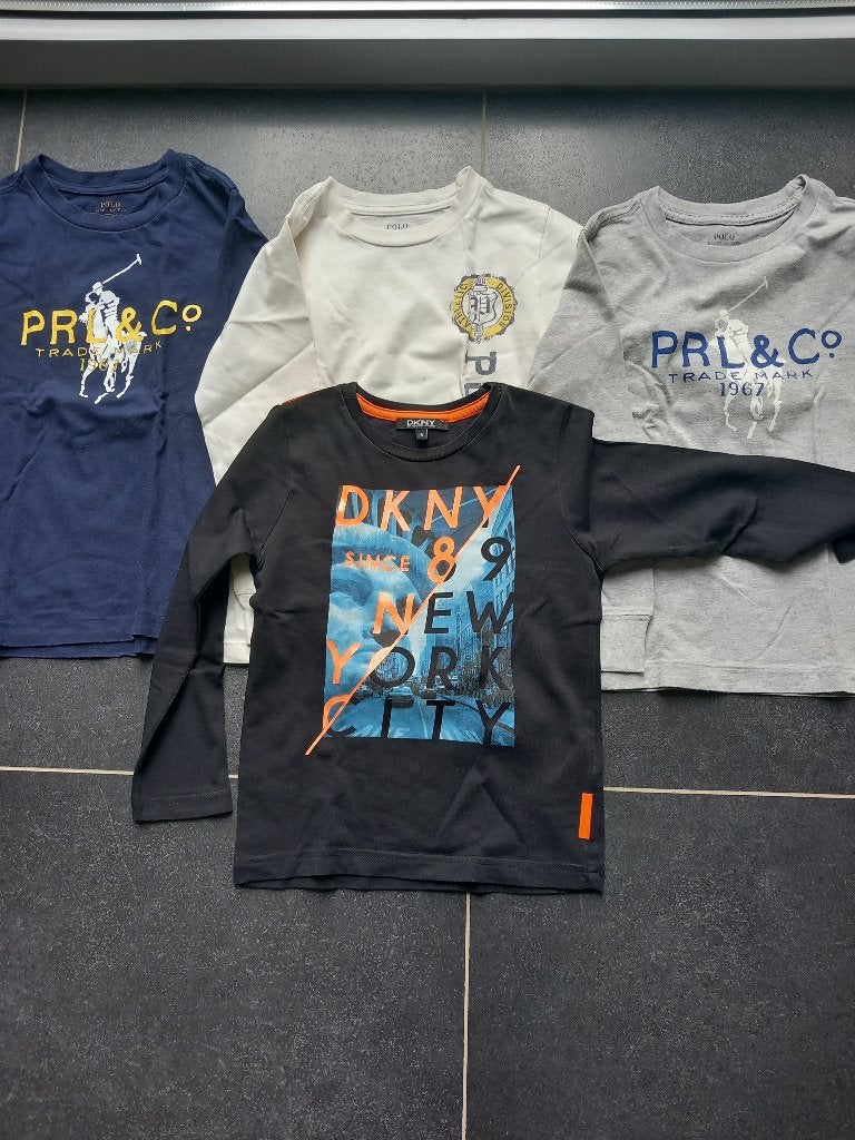 t-shirts Ralph Lauren lange mouwen maat 104, Gebruikt, Ophalen of Verzenden, Shirt of Longsleeve, Jongen