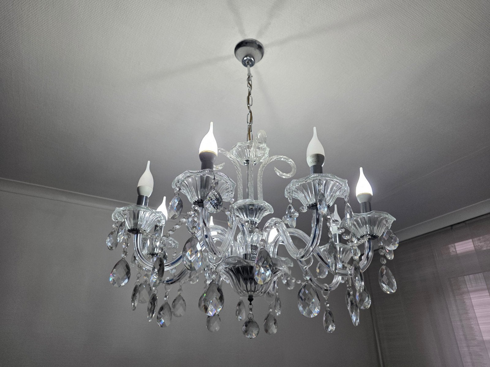 Kristallen luchter / hanglamp, Ophalen, Klassiek, E14 (klein), Glas