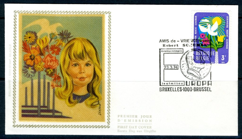 (B) 1707 FDC z/s 1974 - Milieubescherming., Verzenden, Gestempeld, 1e dag stempel, Gestempeld
