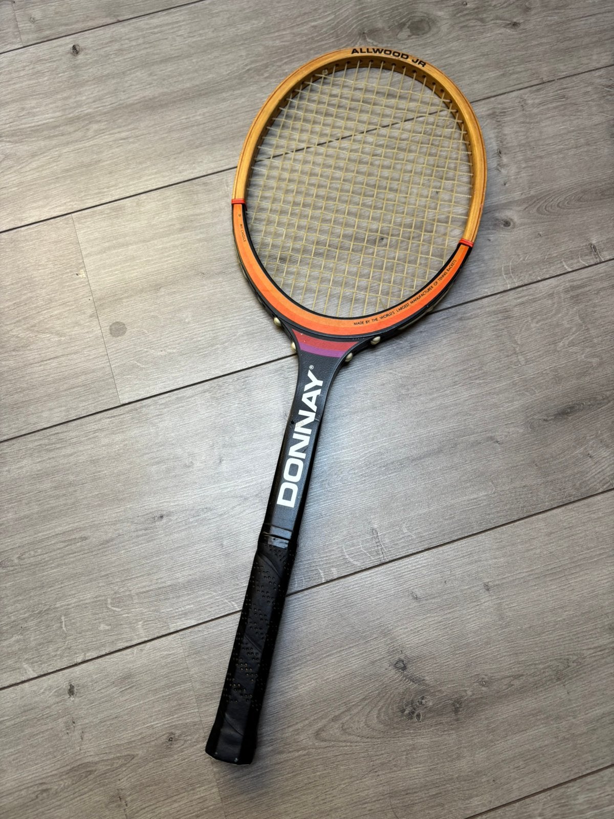 Vintage Donnay Allwood Jr Björn Borg houten tennisracket, Sport en Fitness, Ophalen, Zo goed als nieuw, Racket