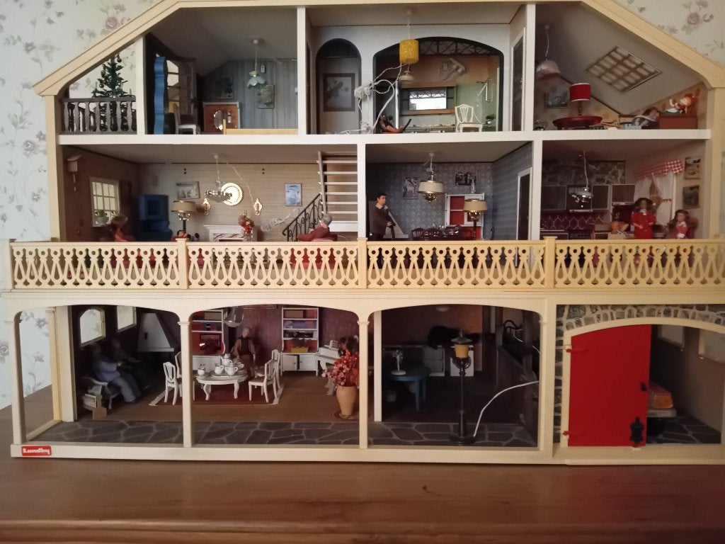 Maison Lundby + transfo + décapotable, Enlèvement, Utilisé, Maison de poupées