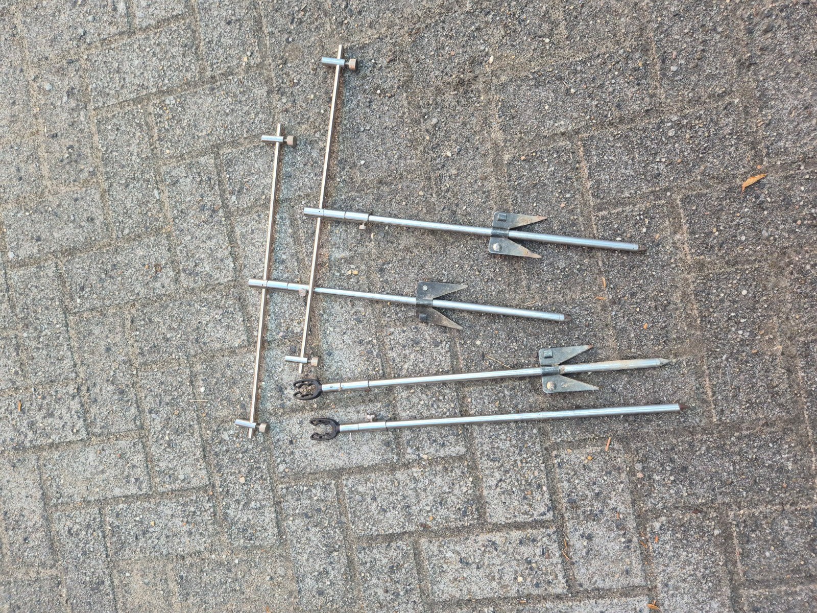 Complete set RVS Banksticks / Hengelsteunen met Stabilisator, Watersport en Boten, Hengelsport | Karpervissen, Ophalen