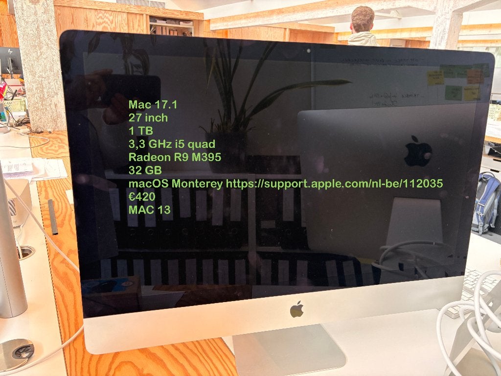 MAC 17.1, Computers en Software, Apple Desktops, Ophalen, Gebruikt, 32 GB, SSD