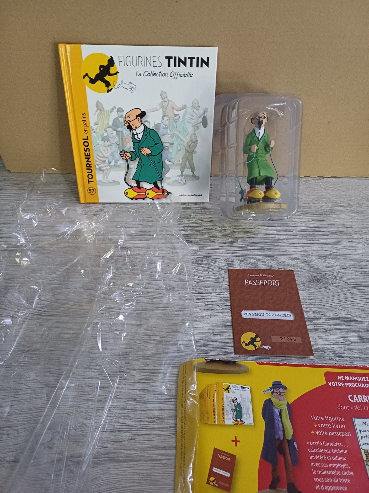 Figurine Tournesol Patins 57 Tintin, Enlèvement ou Envoi, Tintin, Comme neuf, Statue ou Figurine