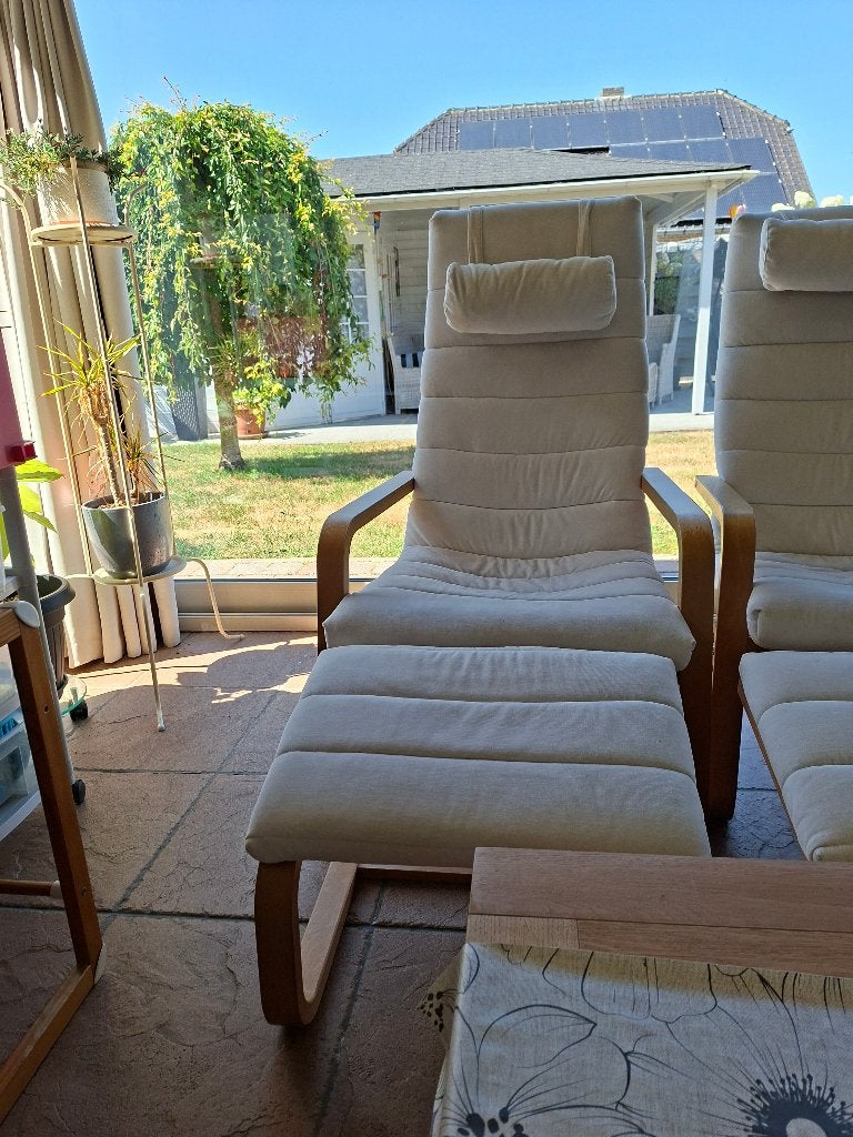 2 Relax zeteltjes met voetbankje, Huis en Inrichting, Ophalen, Zo goed als nieuw, Stof