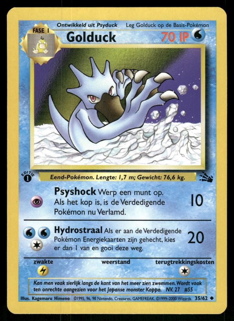 Golduck 35/62 - Fossil (1st edition) (NL) (NM), Verzenden, Gebruikt
