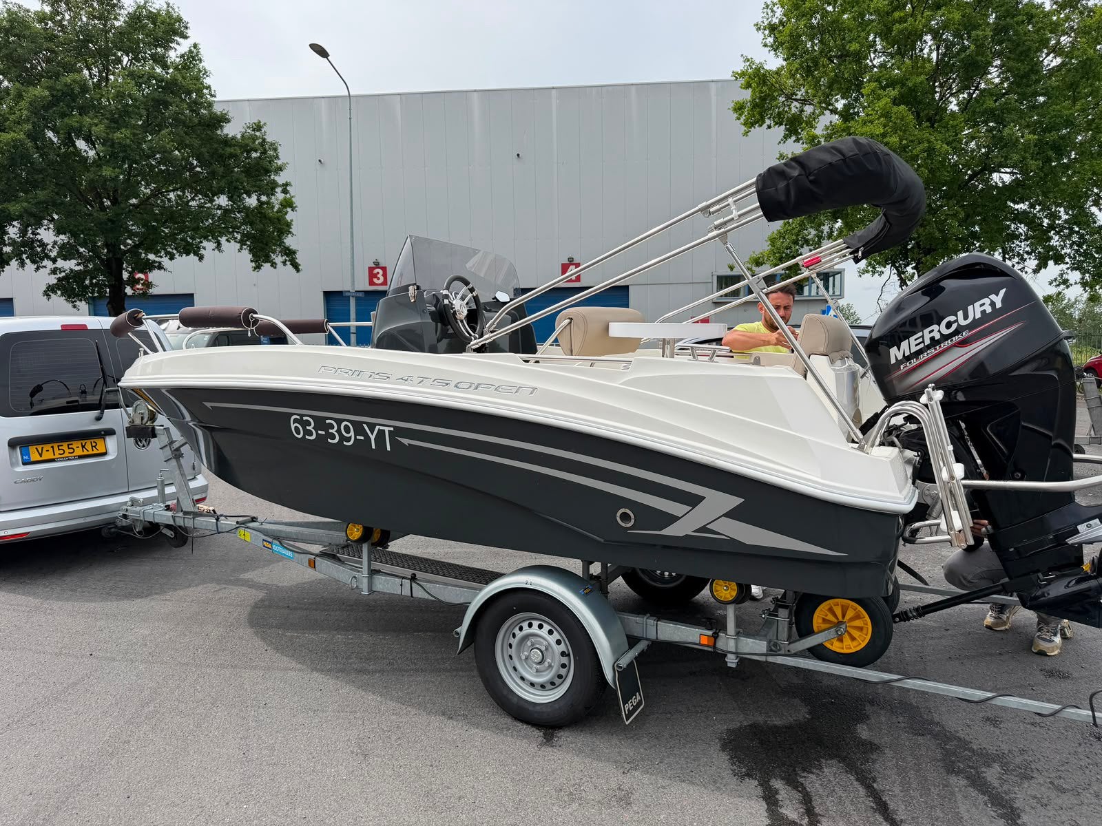 Prince 475 Open console boot Mercury 50 pk, 2015, Watersport en Boten, Speedboten, Ophalen, Zo goed als nieuw, Buitenboordmotor