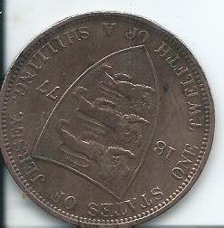 Munt States of Jersey One twelfth of a Shilling 1877, Ophalen of Verzenden, Losse munt