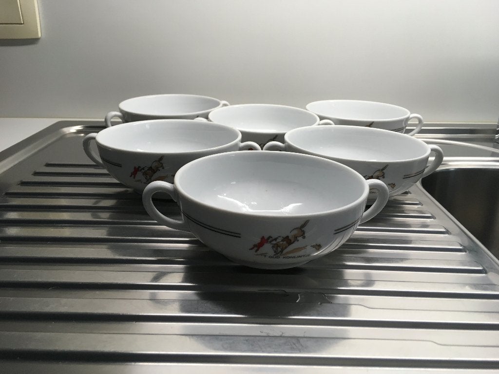 Vintage soepkommetjes, Enlèvement ou Envoi, Vintage, Utilisé, Porcelaine