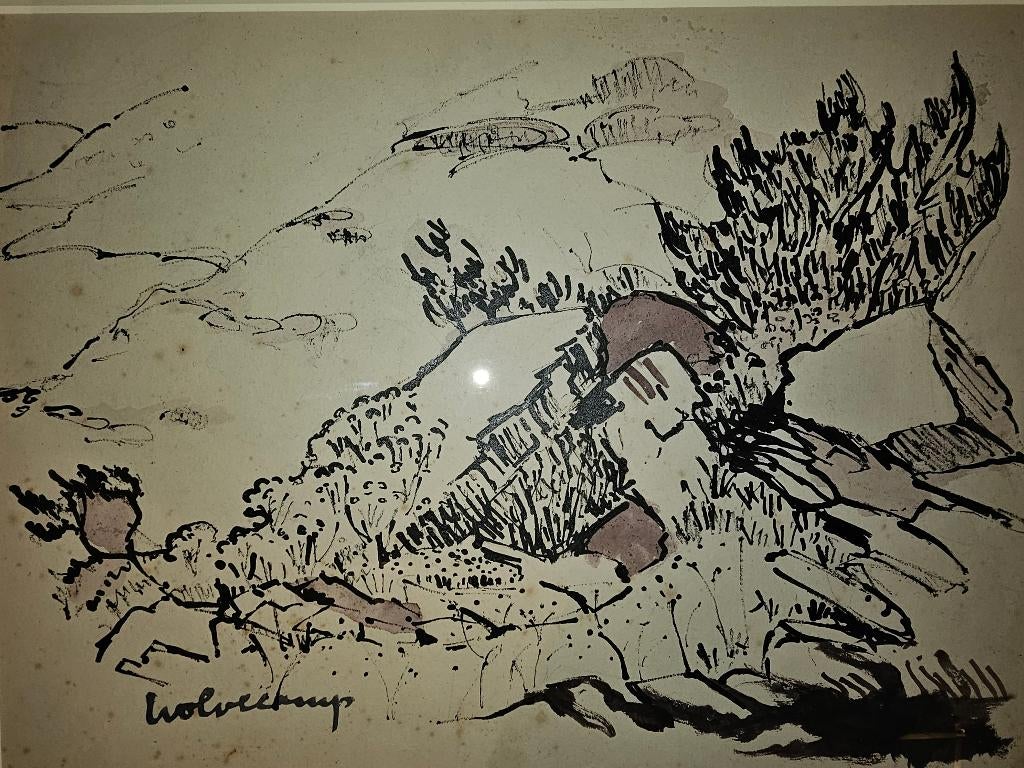 Theo Wolvecamp  Aquarel, Antiek en Kunst, Ophalen